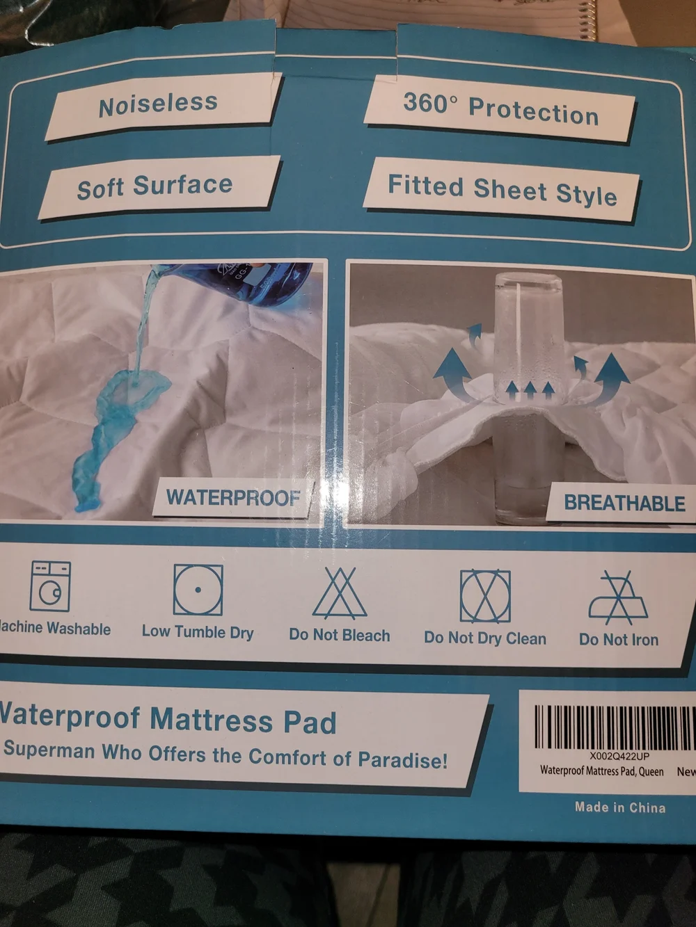 Waterproof Queen Mattress Protector - White